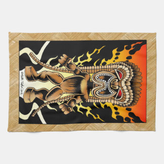 Ku, Hawaiian Tiki God Kitchen Towel