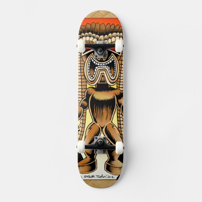 Ku, Hawaiian Tiki God Skateboard (Front)