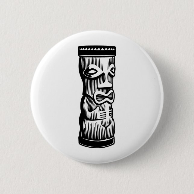 KU TIKI 2 INCH ROUND BUTTON (Front)