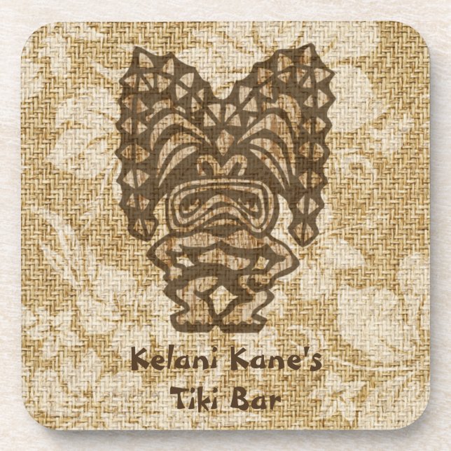 Ku-Tiki Hawaiian Tiki Bar Cork-backed Coasters (Front)