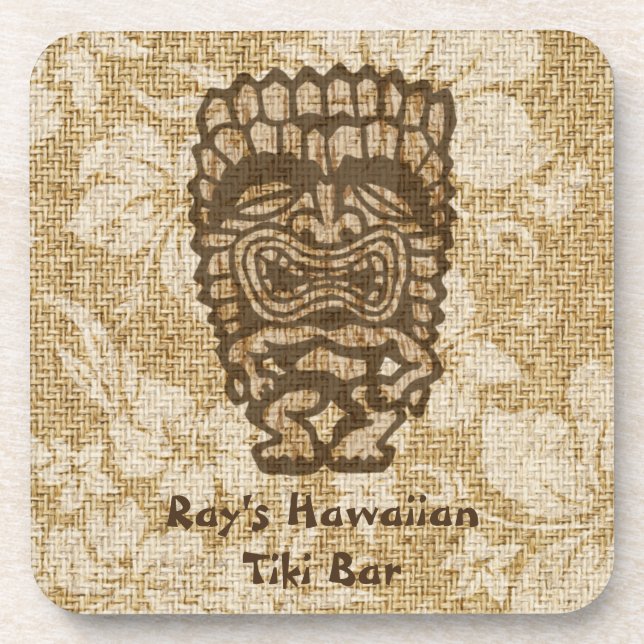 Ku-Tiki Hawaiian Tiki Bar Cork-backed Coasters (Front)