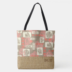 Kua Bay Hawaiian Undersea Shell Monogram Beach Bag