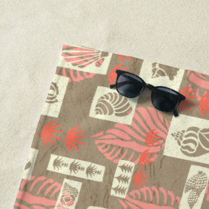Kua Bay Hawaiian Undersea Shells - Coral Beach Towel