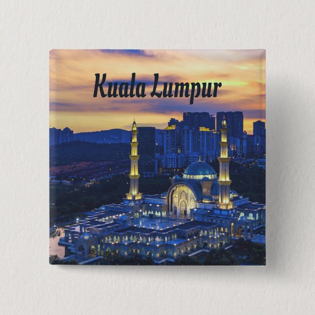 Kuala Lumpur 2 Inch Square Button (Front)