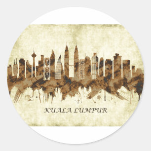 Kuala Lumpur Malaysia Cityscape Classic Round Sticker
