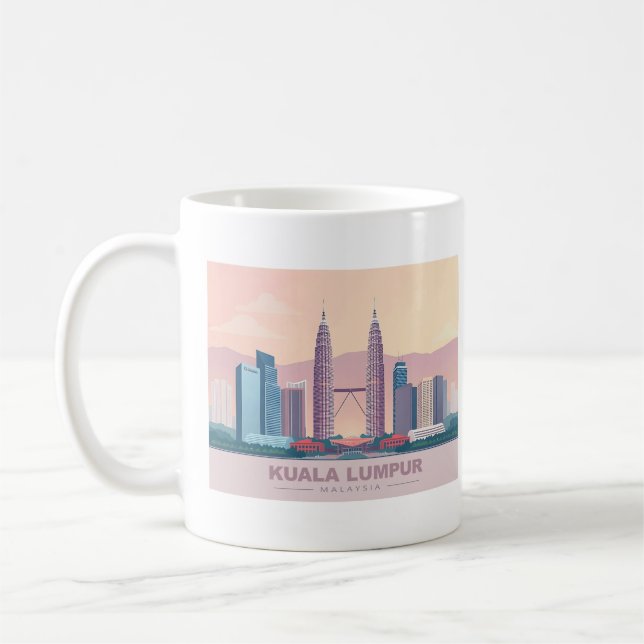 Kuala Lumpur Malaysia Pastel Travel Coffee Mug (Left)
