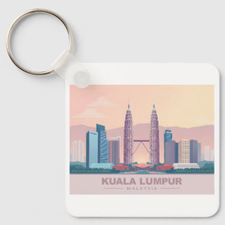 Kuala Lumpur Malaysia Pastel Travel Keychain