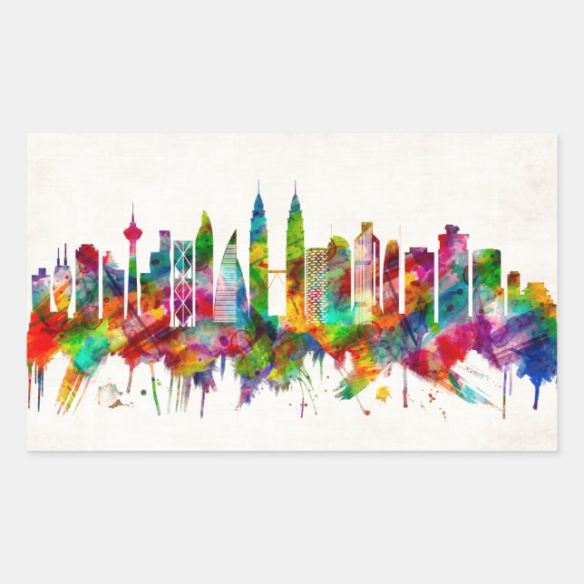 Kuala Lumpur Malaysia Skyline Sticker (Front)