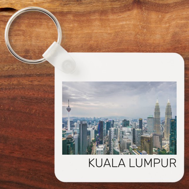 Kuala Lumpur Malaysia Skyline Vintage Souvenir Keychain (Front)