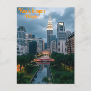 kuala lumpur malaysia vintage travel postcard