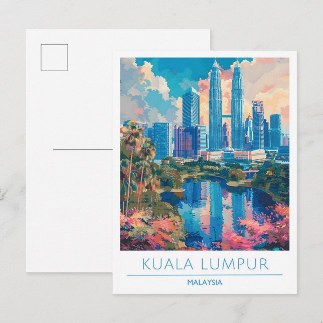 Kuala Lumpur Malaysia Vintage Travel  Postcard (Front/Back)