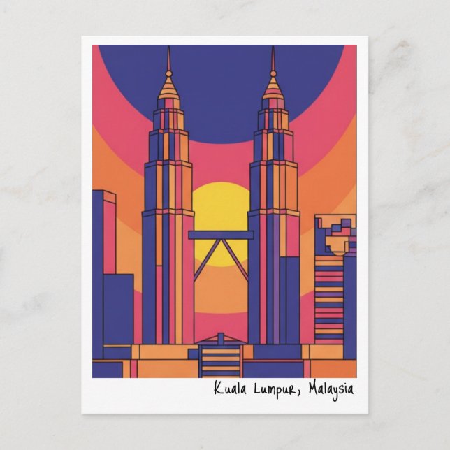 Kuala Lumpur Petronas Twin Towers  Postcard (Front)