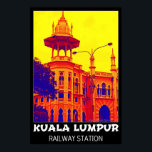 Kuala Lumpur Railway Station Pop Art Poster<br><div class="desc">The old Kuala Lumpur railway station is one of Malaysia's most famous historic landmark s. It was built in 1910 in Anglo-Mughal architectural style and designed by AB Hubback. You can find details on my website: http://www.malaysia-traveler.com/kl-railway-station.html My poster incorporates both pop-art and vintage travel poster influences for a truly unique...</div>