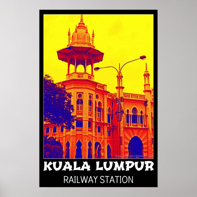 Kuala Lumpur Railway Station Pop Art Poster (Front)