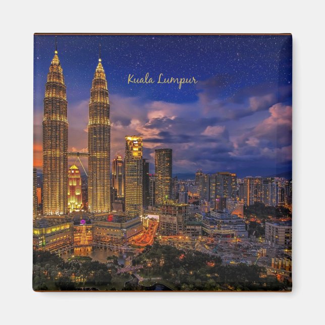 Kuala Lumpur skyline at night Magnet (Front)