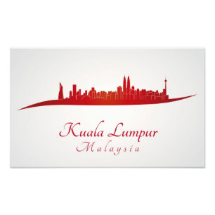 Kuala Lumpur skyline in red Photo Print