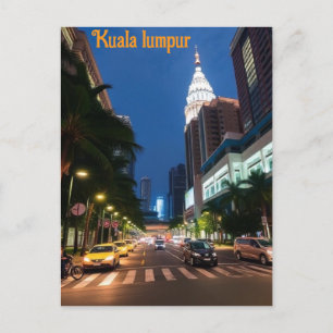 kuala lumpur vintage travel postcard