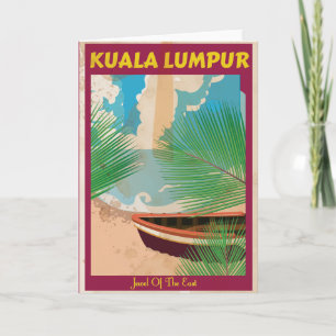 Kuala Lumpur vintage travel poster Holiday Card