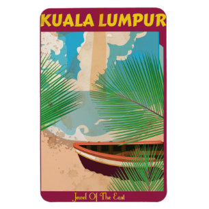 Kuala Lumpur vintage travel poster Magnet
