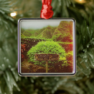 Kualoa Ranch Metal Ornament