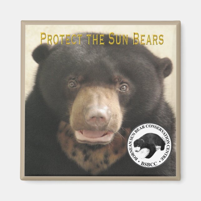 KUAMUT-PROTECT THE SUN BEARS MAGNET (Front)