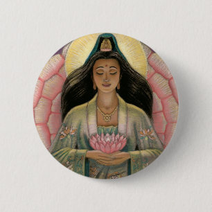 Kuan Yin Goddess of Compassion 2 Inch Round Button