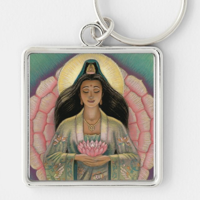 Kuan Yin Goddess of Compassion Keychain (Front)