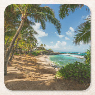 Kuau Cove Beach   Maui, Hawaii Square Paper Coaster