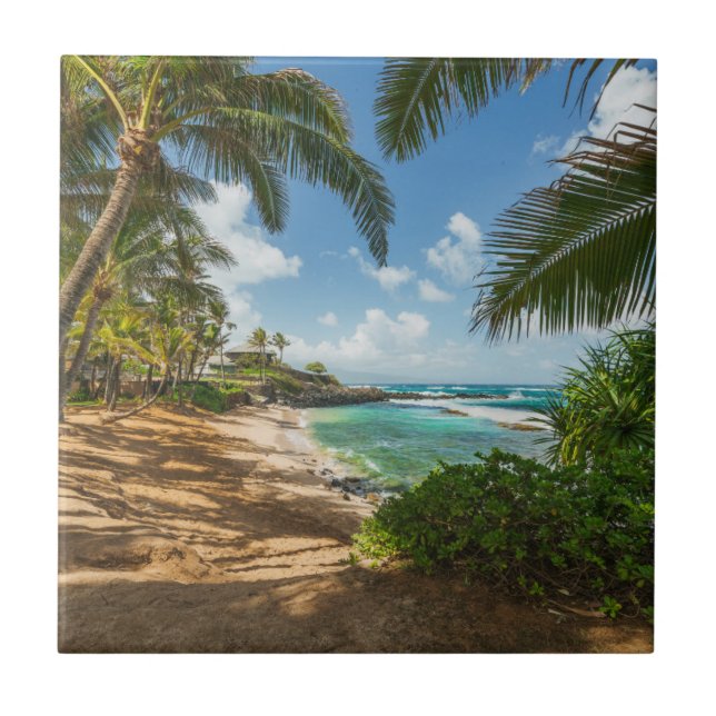Kuau Cove Beach | Maui, Hawaii Tile (Front)