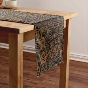 Kuba Cloth Pattern Table Runner: