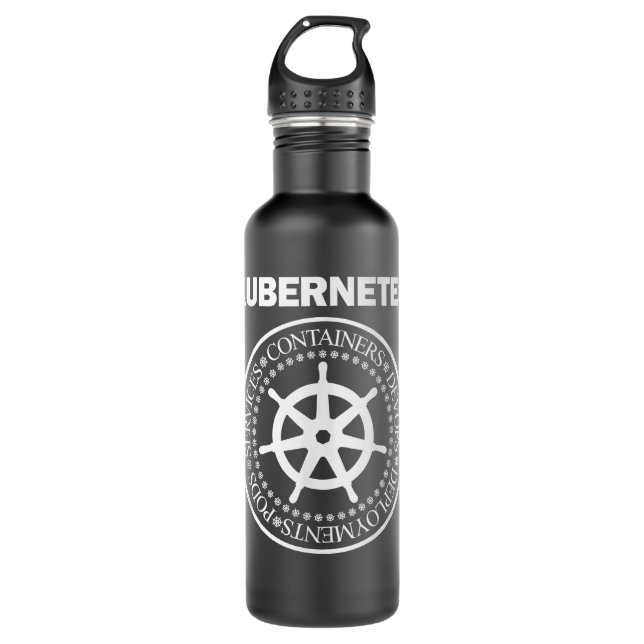 Kubernetes devops programming container docker ser 710 ml water bottle (Front)