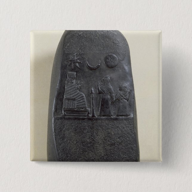 Kudurru of King Melishikhu II 2 Inch Square Button (Front)