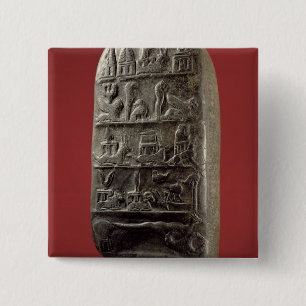 Kudurru of King Melishikhu II 2 Inch Square Button