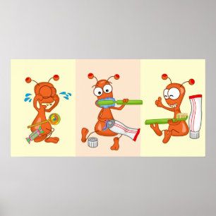 Kukie and tooth brushing poster