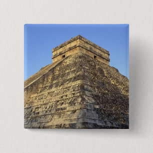 Kukulcan Temple or Castillo Castle) in 2 Inch Square Button