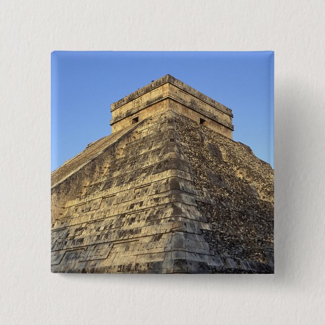 Kukulcan Temple or Castillo Castle) in 2 Inch Square Button (Front)