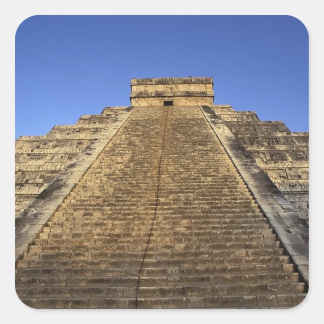 Kukulcan Temple or Castillo Castle) in 2 Square Sticker (Front)