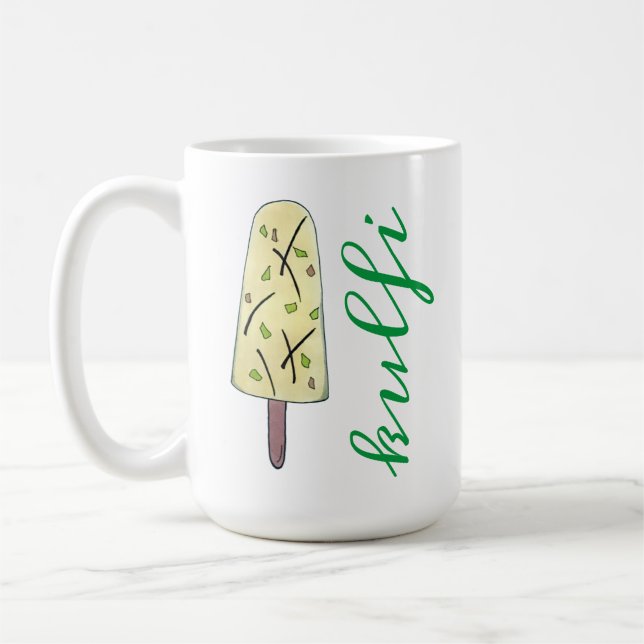 Kulfi Qulfi Indian Food Ice Cream Frozen Dessert Coffee Mug (Left)