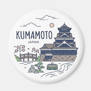 Kumamoto Japan Travel Minimalistic Magnet