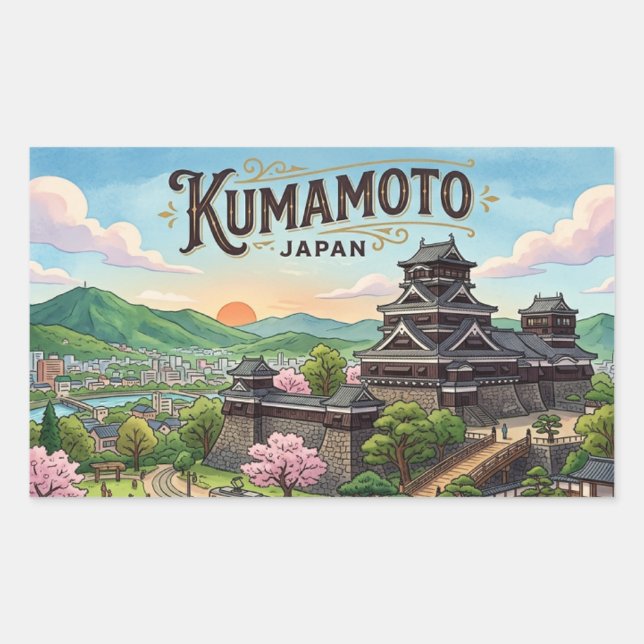 Kumamoto postcard sticker (Front)