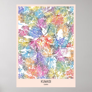 Kumasi Ghana City Map Poster