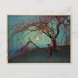 Kumoi Cherry Trees 1920 Japanese woodblock print Postcard