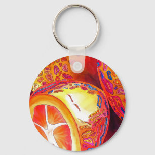 Kumquats orange citrus watercolour fruit art keychain