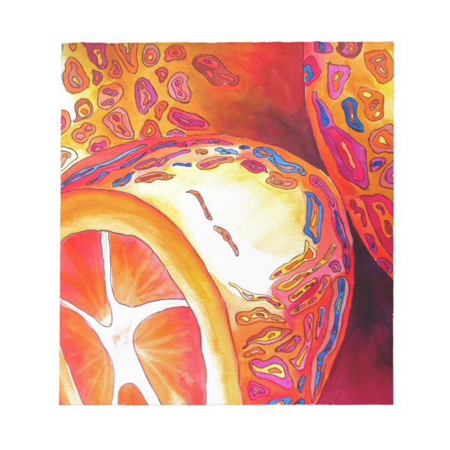 Kumquats orange citrus watercolour fruit art notepad (Front)