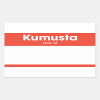 “Kumusta Ako Si” Hello My Name Is Red Nametag