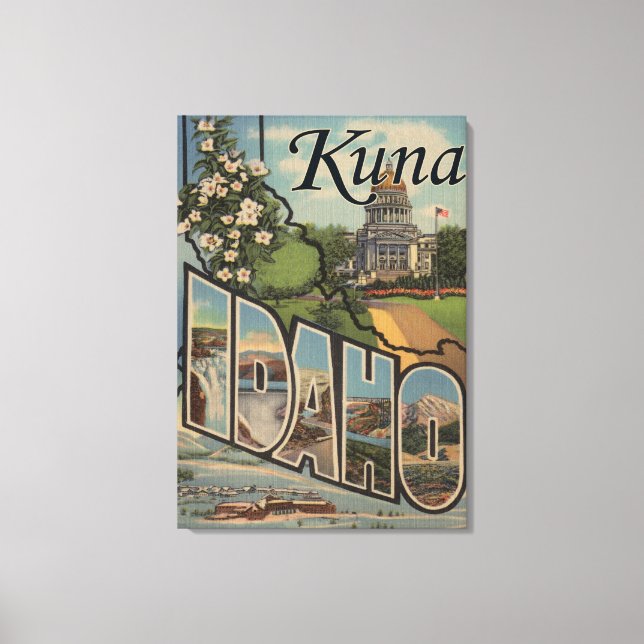 Kuna, IdahoLarge Letter ScenesKuna, ID Canvas Print (Front)