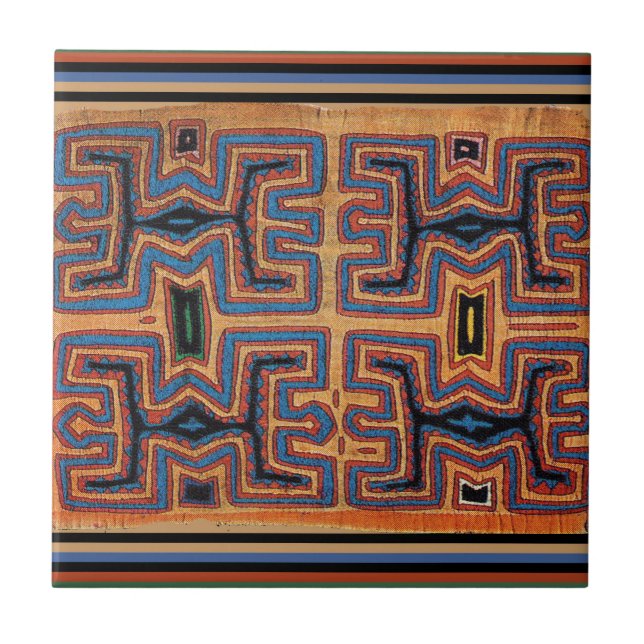 Kuna Indian Canoe Spirits Tile (Front)