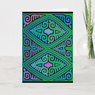 Kuna Indian Diamond Mola Card