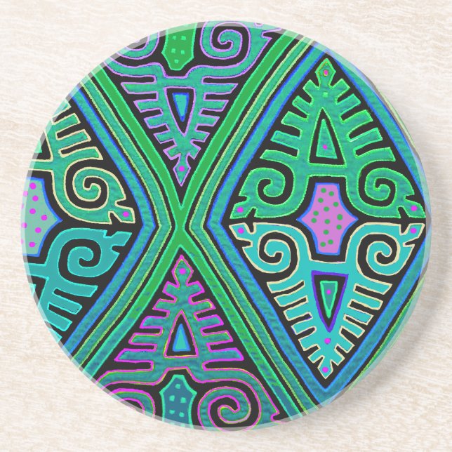 Kuna Indian Diamond Mola Coaster (Front)