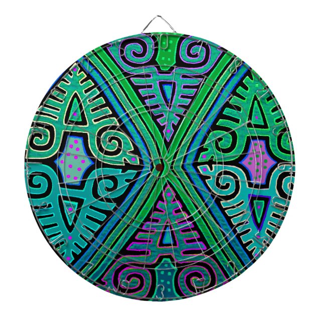 Kuna Indian Diamond Mola Dartboard (Front)
